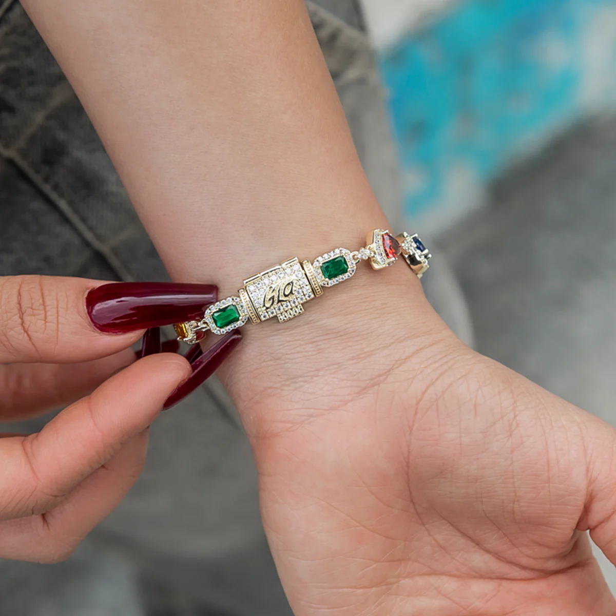 Colored Gemstone Chain Bracelet - The GLD Shop