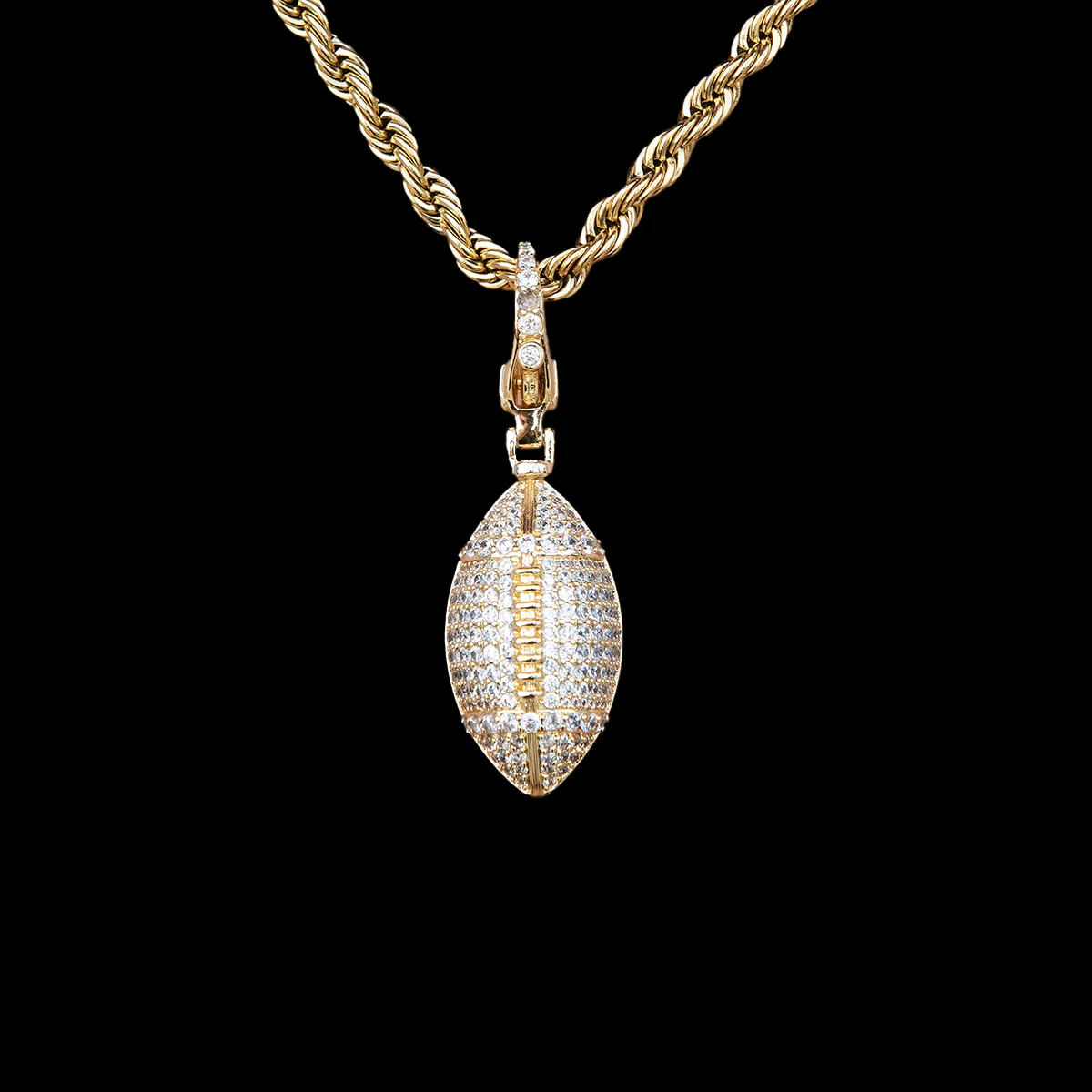 Football Clip On Pendant in Yellow Gold - The GLD Shop