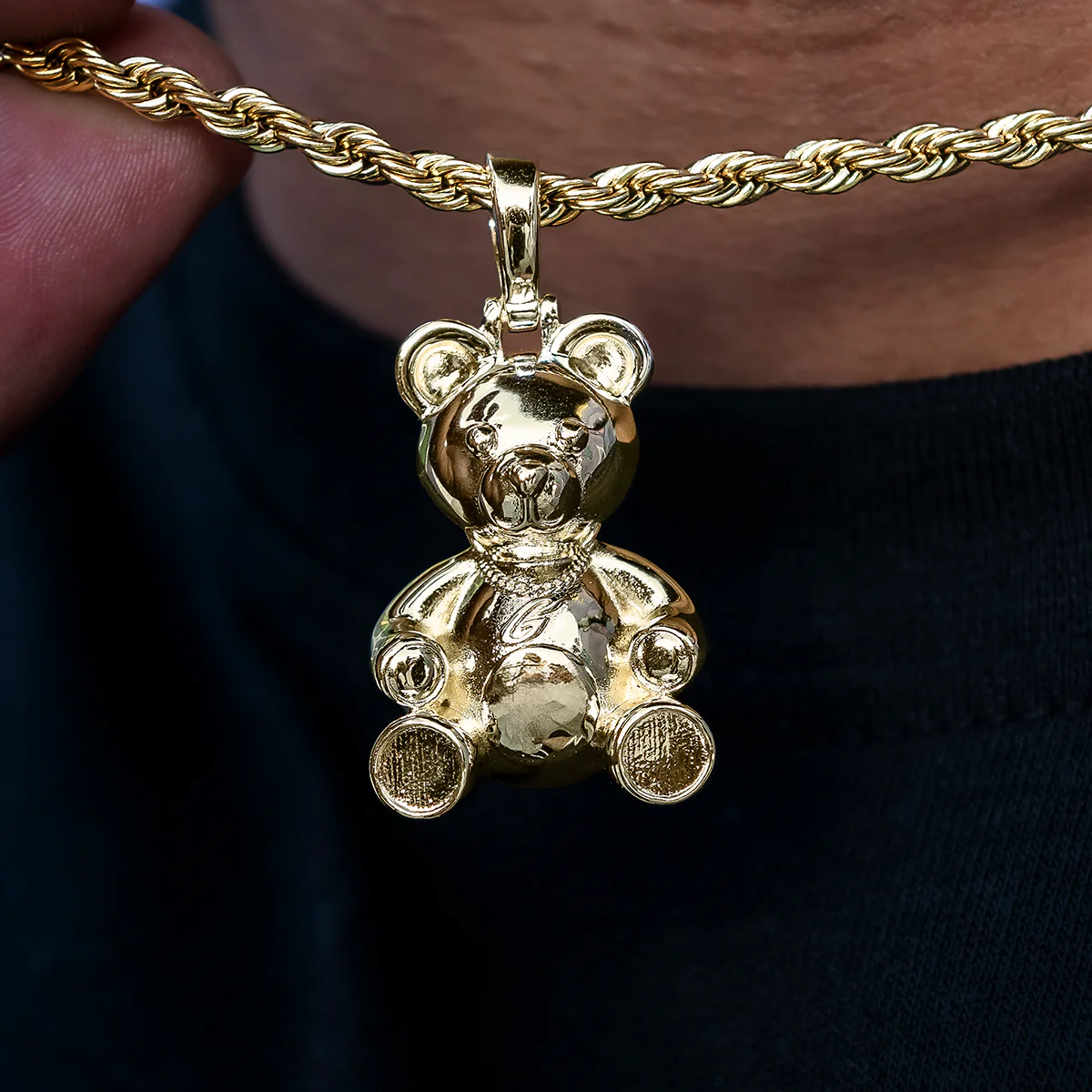 Cuban Cub Bear Pendant in Yellow Gold - The GLD Shop 1 Cuban Cub Bear Pendant in Yellow Gold - The GLD Shop