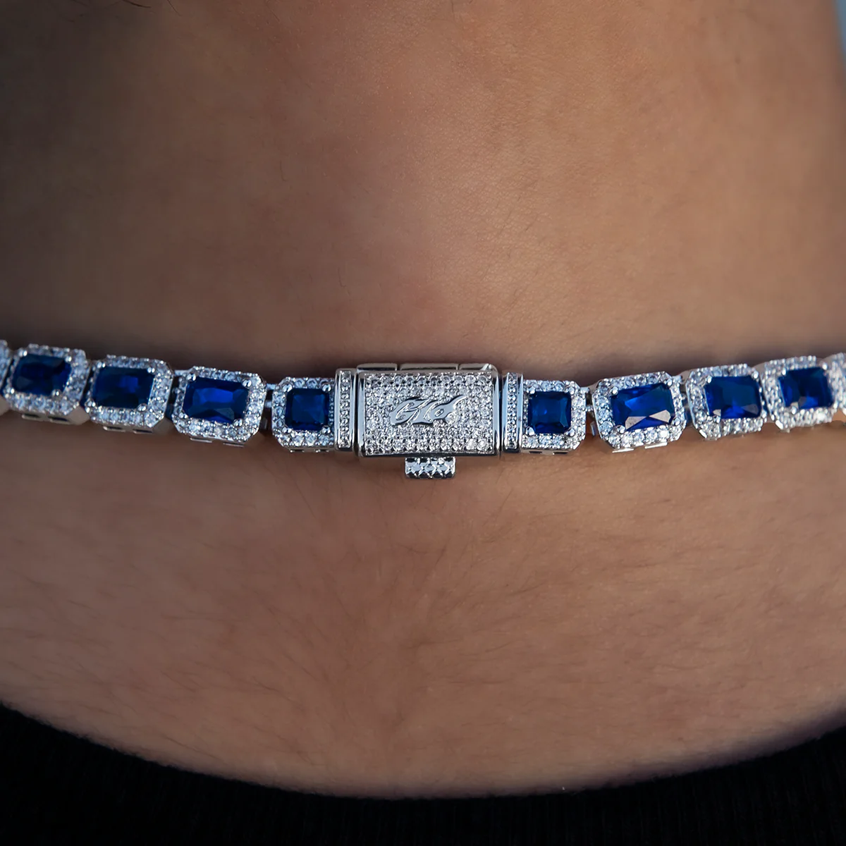 Sapphire Tennis Necklace | Cushion Cut Gemstone Chain | GLD - The GLD Shop 12 Sapphire Tennis Necklace | Cushion Cut Gemstone Chain | GLD - The GLD Shop