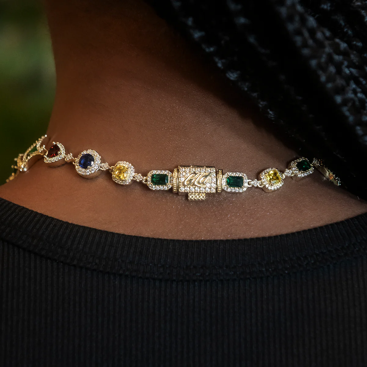 Colored Gemstone Necklace + Bracelet Bundle in Yellow Gold - The GLD Shop 13 Colored Gemstone Necklace + Bracelet Bundle in Yellow Gold - The GLD Shop