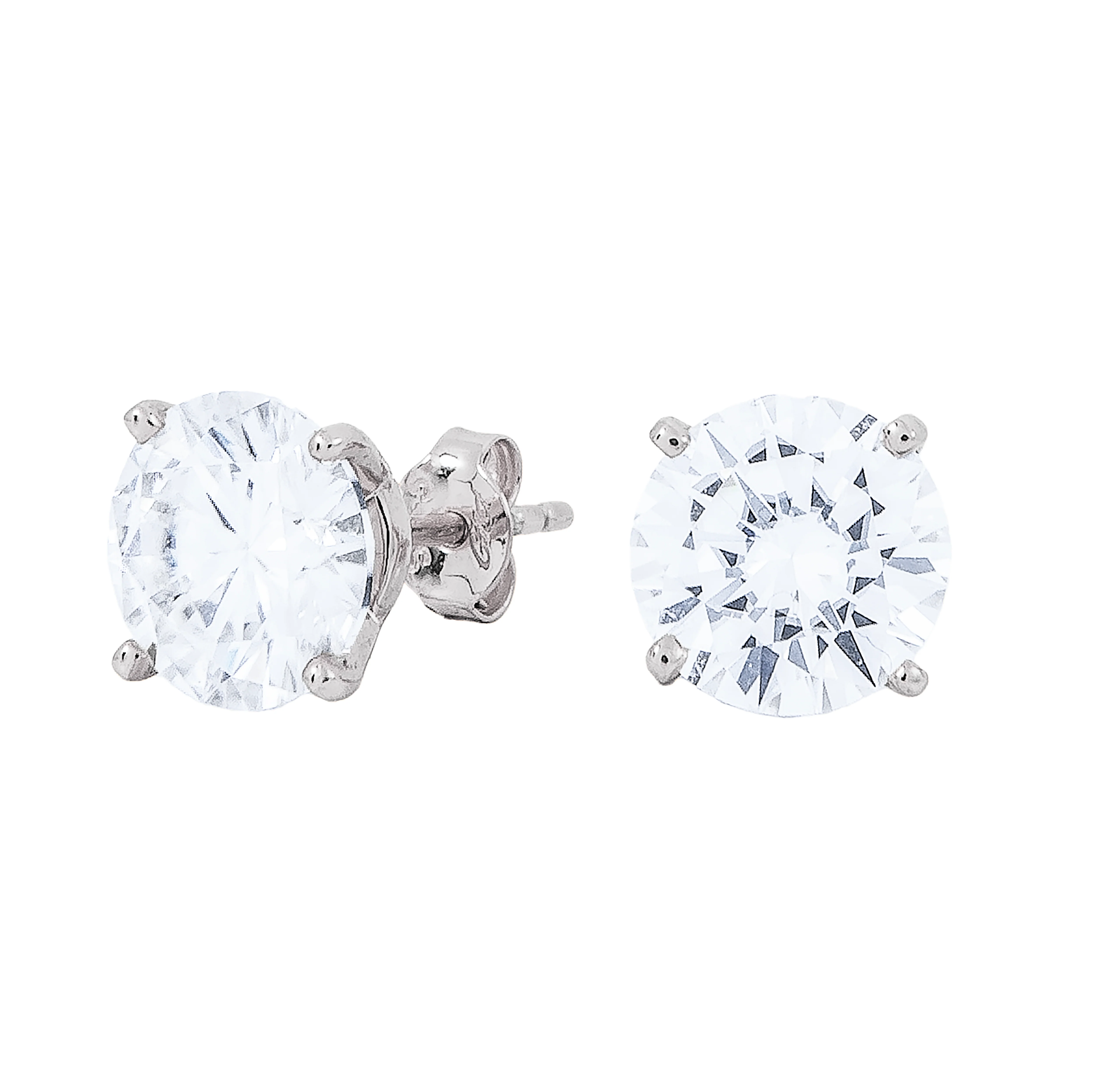 Women's 8MM Round Cut Moissanite Studs in White Gold | GLD - The GLD Shop