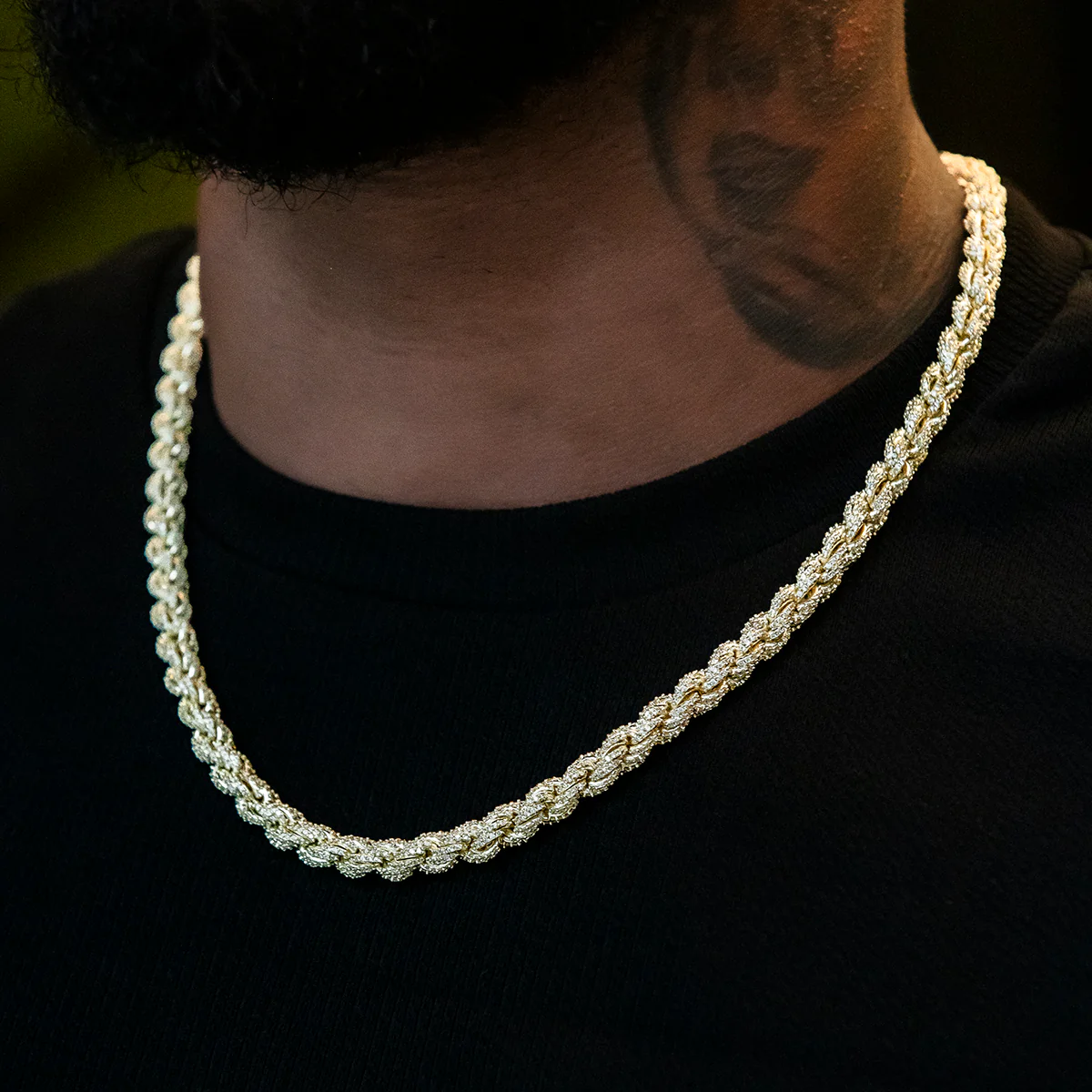 Diamond Rope Chain + Bracelet Bundle in Yellow Gold- 8mm - The GLD Shop 12 8MM Diamond Rope Chain | Gold Statement Style | GLD - The GLD Shop