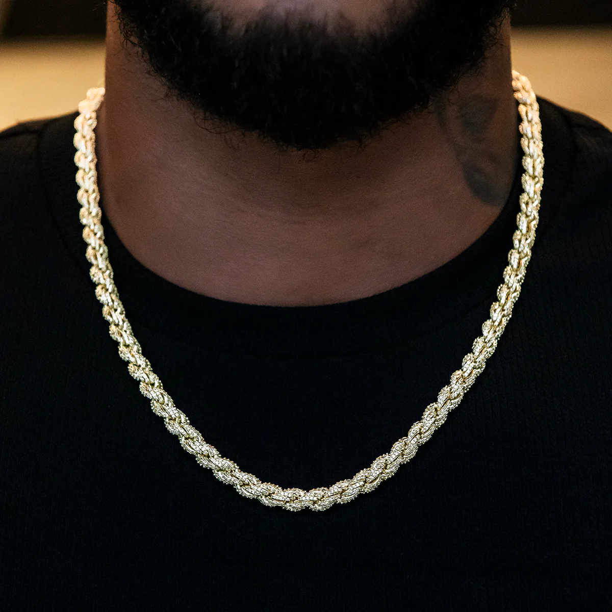 Diamond Rope Chain + Bracelet Bundle in Yellow Gold- 8mm - The GLD Shop 10 8MM Diamond Rope Chain | Gold Statement Style | GLD - The GLD Shop