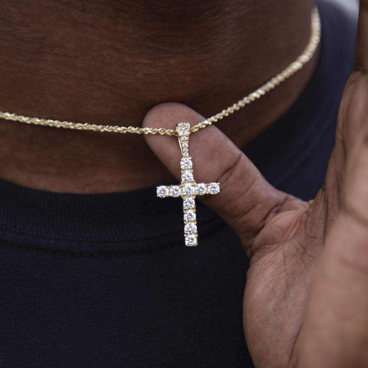 Solid Gold Diamond Cross - The GLD Shop
