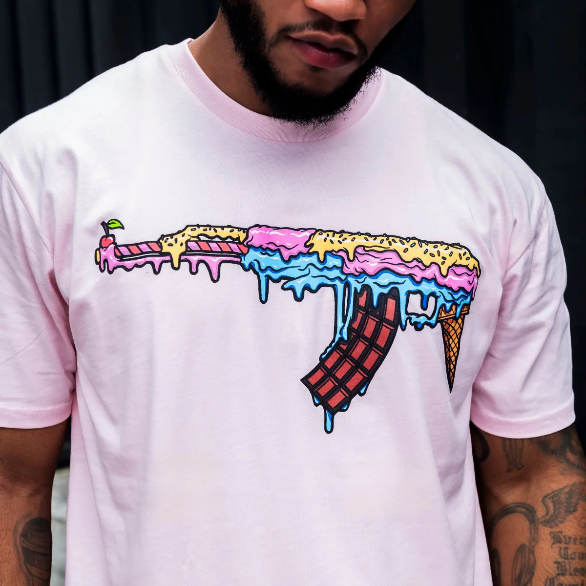 Ice Cream Gun Tee in Pink - The GLD Shop