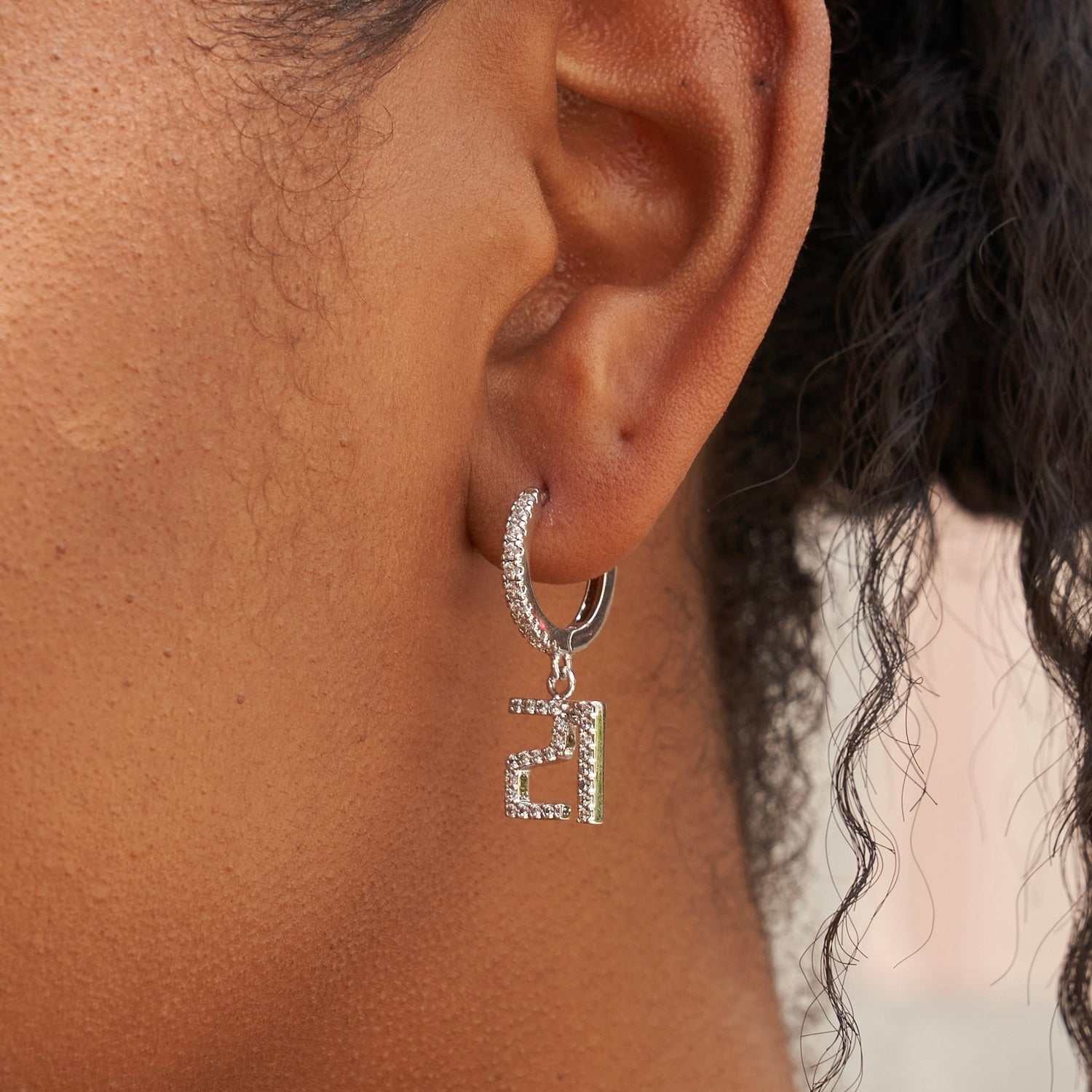 Pave Custom Numbers Earrings - The GLD Shop
