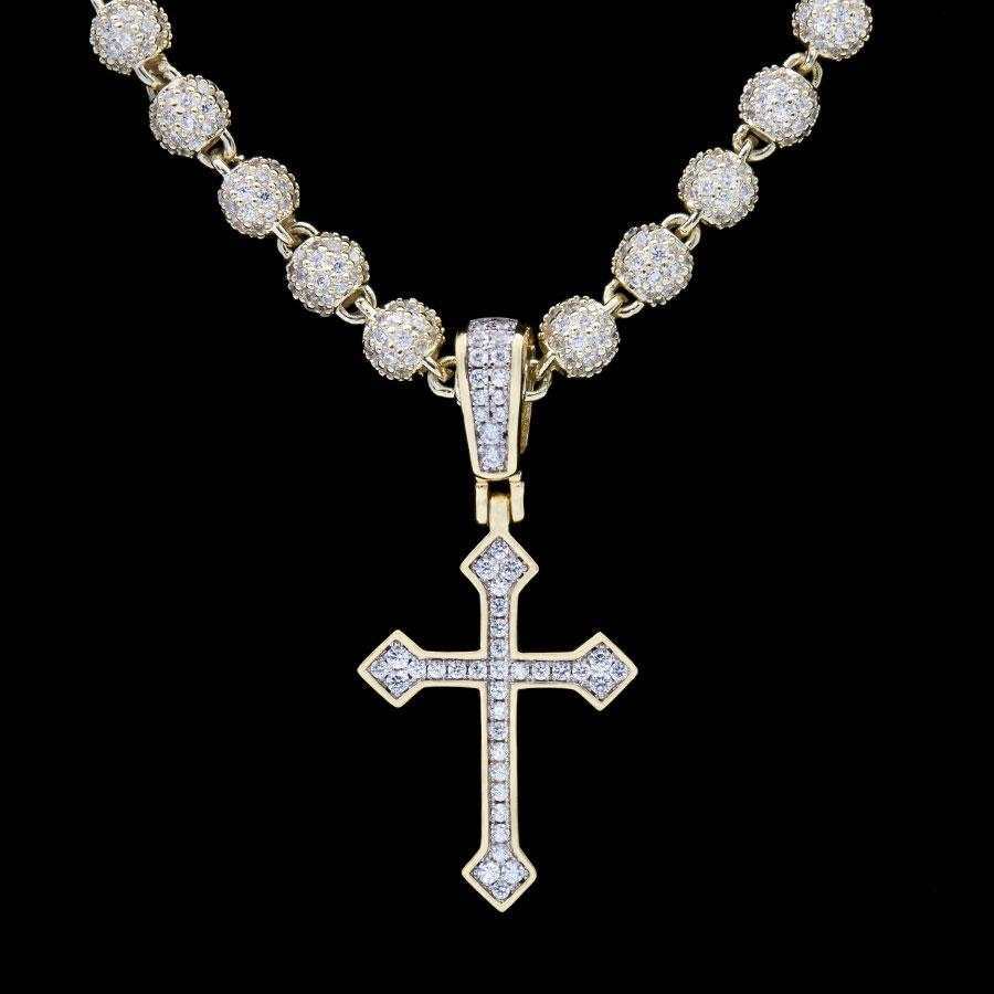 18k Vermeil Iced Celtic Cross in Yellow Gold - The GLD Shop 20 18k Vermeil Iced Celtic Cross in Yellow Gold - The GLD Shop