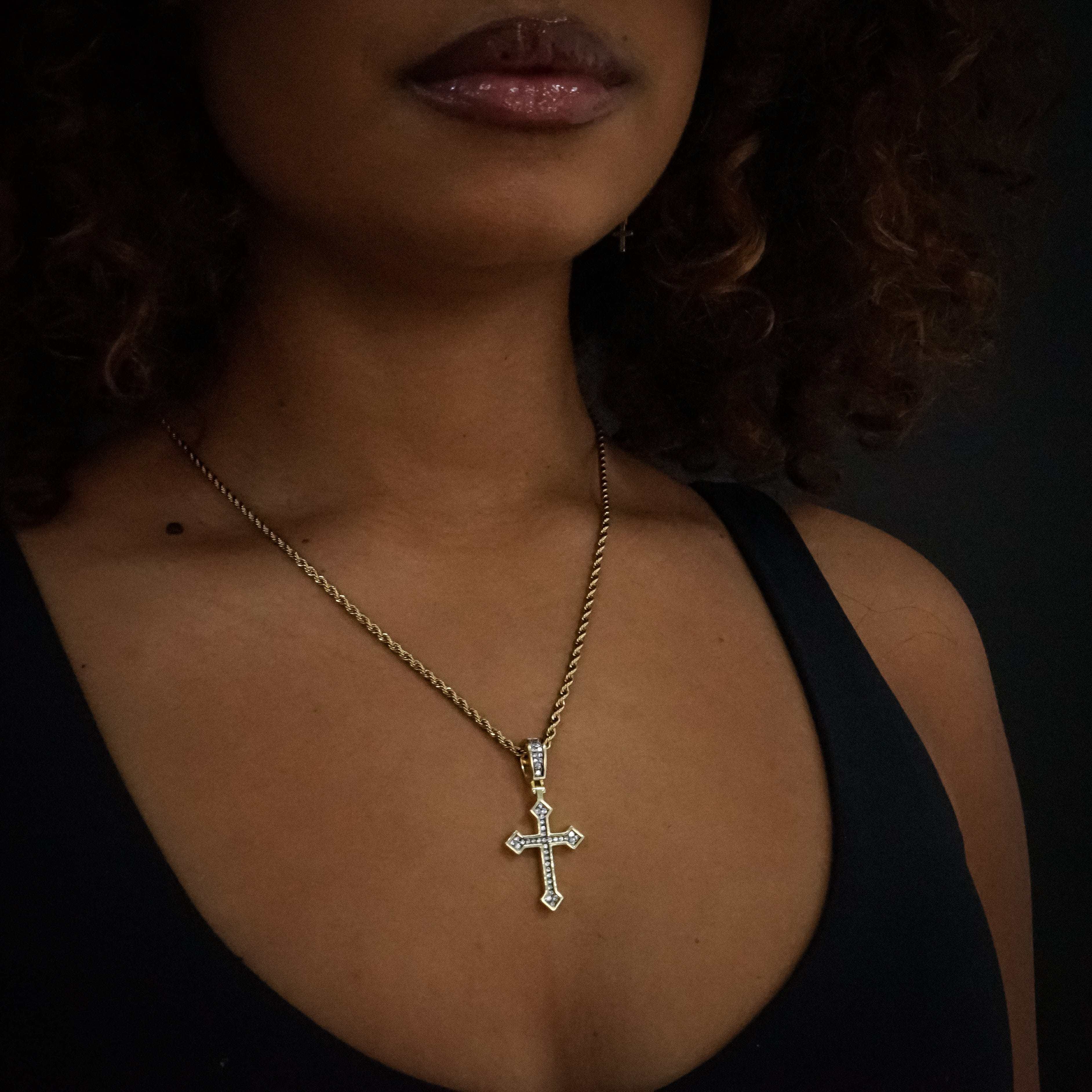 18k Vermeil Iced Celtic Cross in Yellow Gold - The GLD Shop 13 18k Vermeil Iced Celtic Cross in Yellow Gold - The GLD Shop