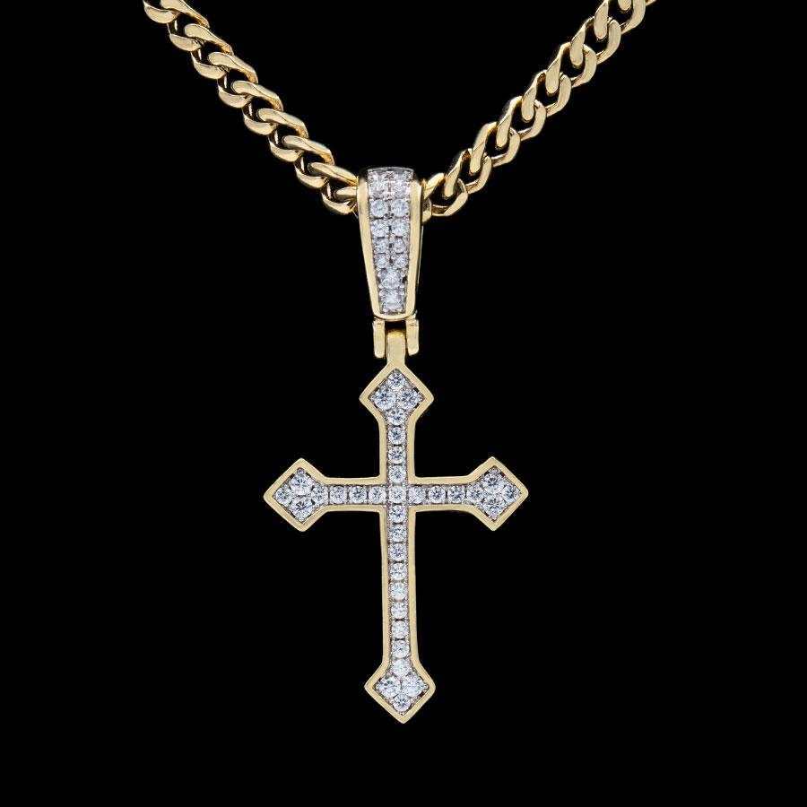 18k Vermeil Iced Celtic Cross in Yellow Gold - The GLD Shop 14 18k Vermeil Iced Celtic Cross in Yellow Gold - The GLD Shop