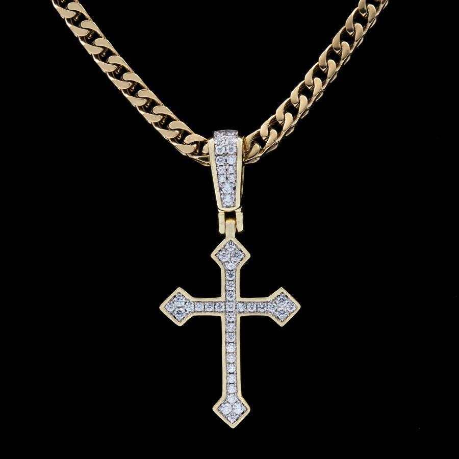 18k Vermeil Iced Celtic Cross in Yellow Gold - The GLD Shop 15 18k Vermeil Iced Celtic Cross in Yellow Gold - The GLD Shop