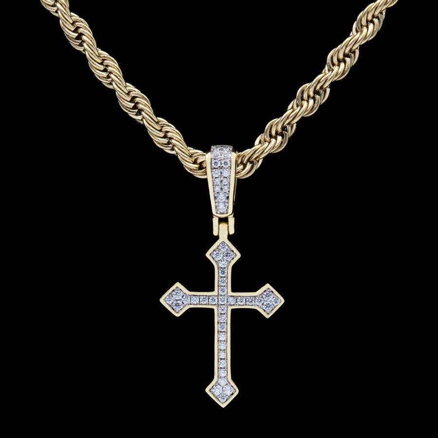 18k Vermeil Iced Celtic Cross in Yellow Gold - The GLD Shop 17 18k Vermeil Iced Celtic Cross in Yellow Gold - The GLD Shop