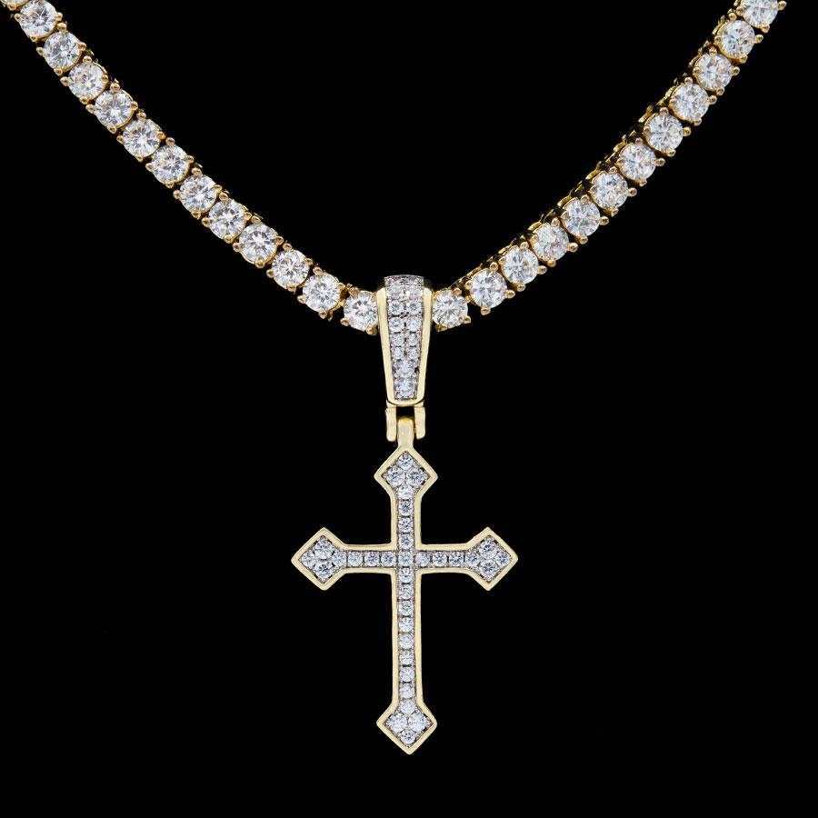 18k Vermeil Iced Celtic Cross in Yellow Gold - The GLD Shop 19 18k Vermeil Iced Celtic Cross in Yellow Gold - The GLD Shop