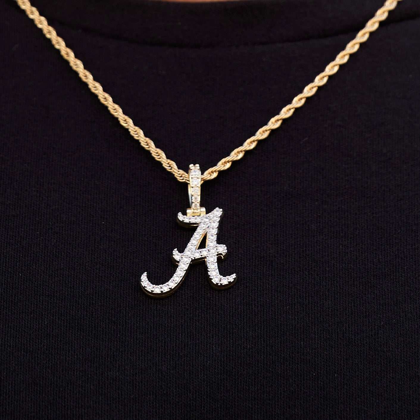 Alabama Crimson Tide Official NCAA Micro Logo Pendant - Yellow Gold - The GLD Shop
