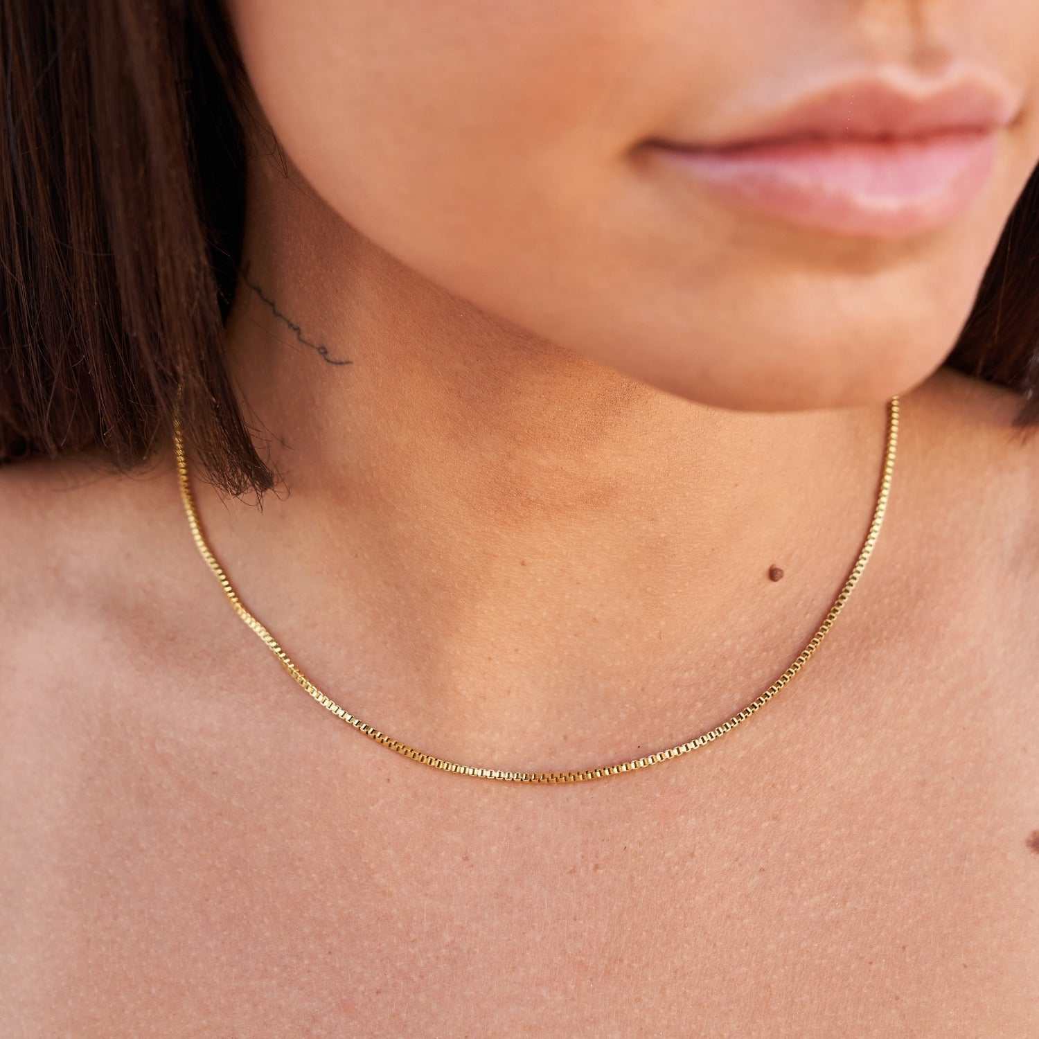 Micro Box Chain Necklace in Yellow Gold - The GLD Shop 9 Micro Box Chain Necklace in Yellow Gold - The GLD Shop