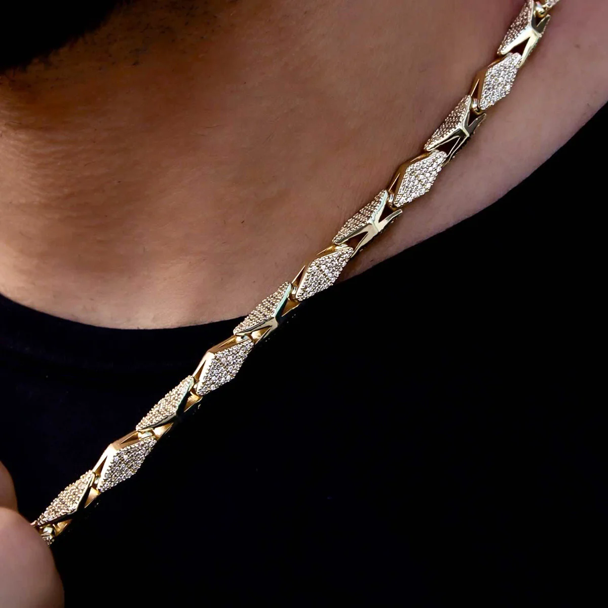 Iced Triangle Chain - The GLD Shop 8 Iced Triangle Chain - The GLD Shop