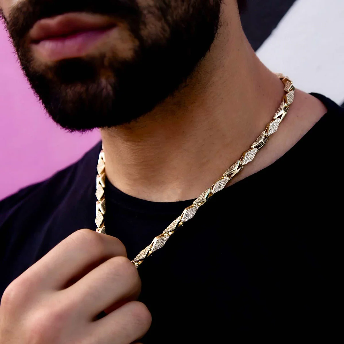 Iced Triangle Chain - The GLD Shop 9 Iced Triangle Chain - The GLD Shop