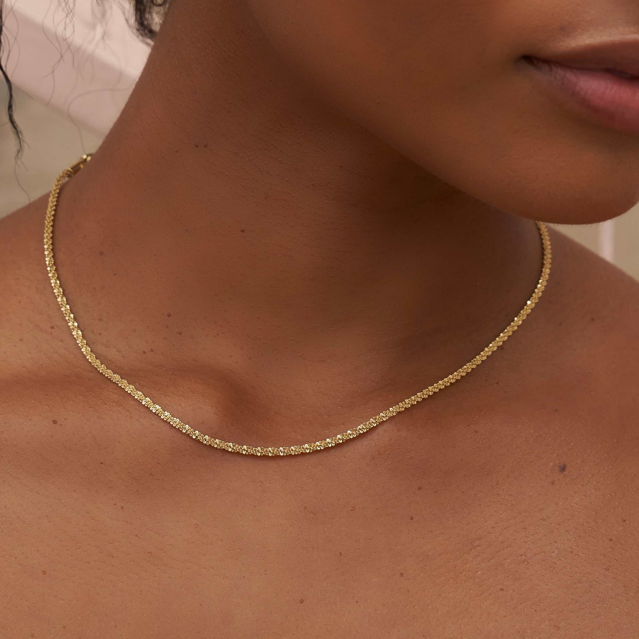 Popcorn Necklace in Yellow Gold (Adjustable) - The GLD Shop