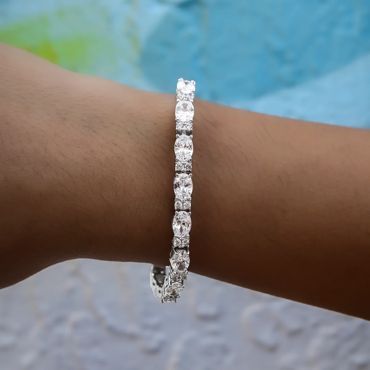 Diamond Mixed Oval Cut Tennis Bracelet- 5mm - The GLD Shop 7 Diamond Mixed Oval Cut Tennis Bracelet- 5mm - The GLD Shop