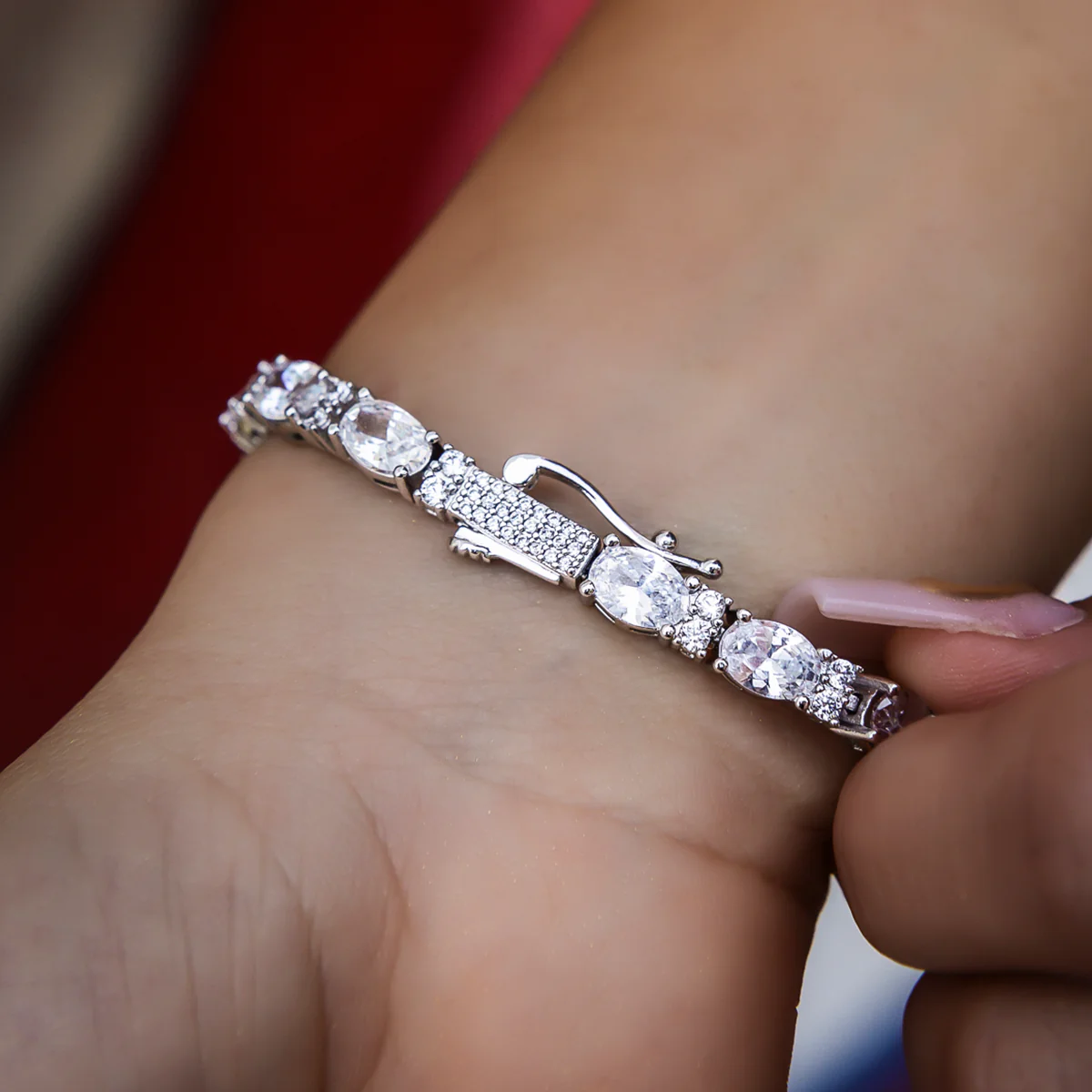 Diamond Mixed Oval Cut Tennis Bracelet- 5mm - The GLD Shop 9 Diamond Mixed Oval Cut Tennis Bracelet- 5mm - The GLD Shop