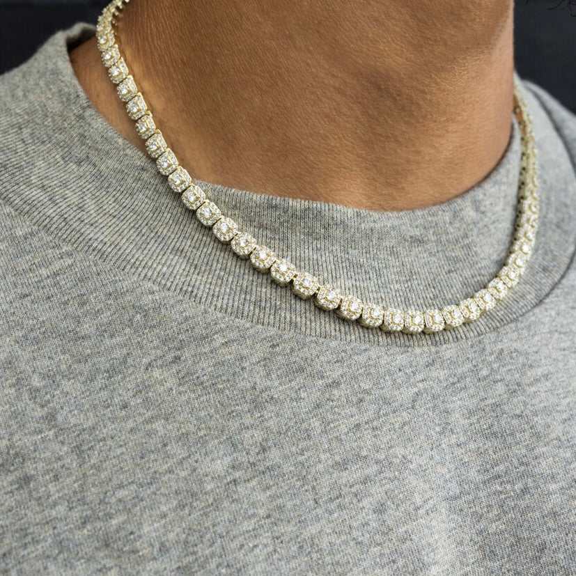 Micro Clustered Tennis Necklace - Yellow Gold - The GLD Shop 10 Micro Clustered Tennis Necklace - Yellow Gold - The GLD Shop