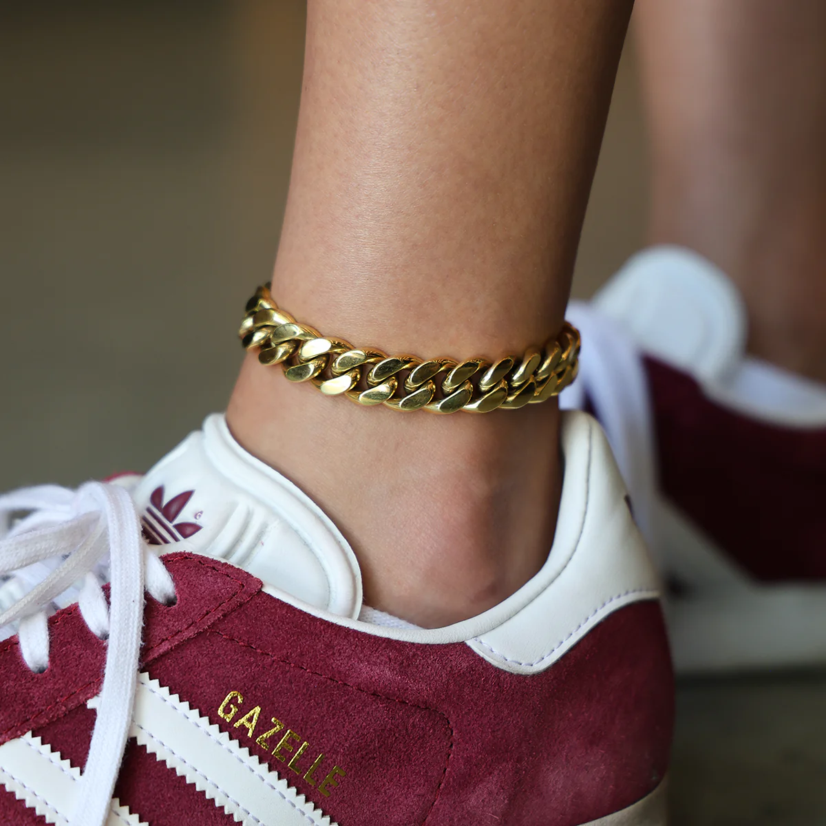 Miami Cuban Anklet in Yellow Gold- 12mm - The GLD Shop
