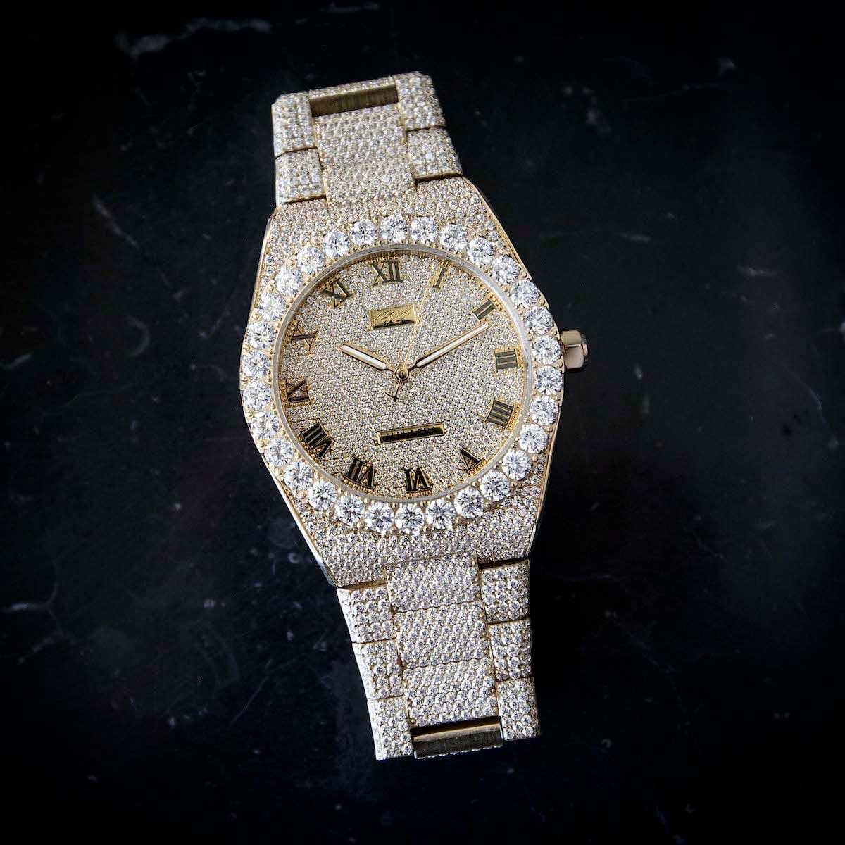 42MM Fully Iced Alpha Era® in Gold - The GLD Shop 1 42MM Fully Iced Alpha Era® in Gold - The GLD Shop