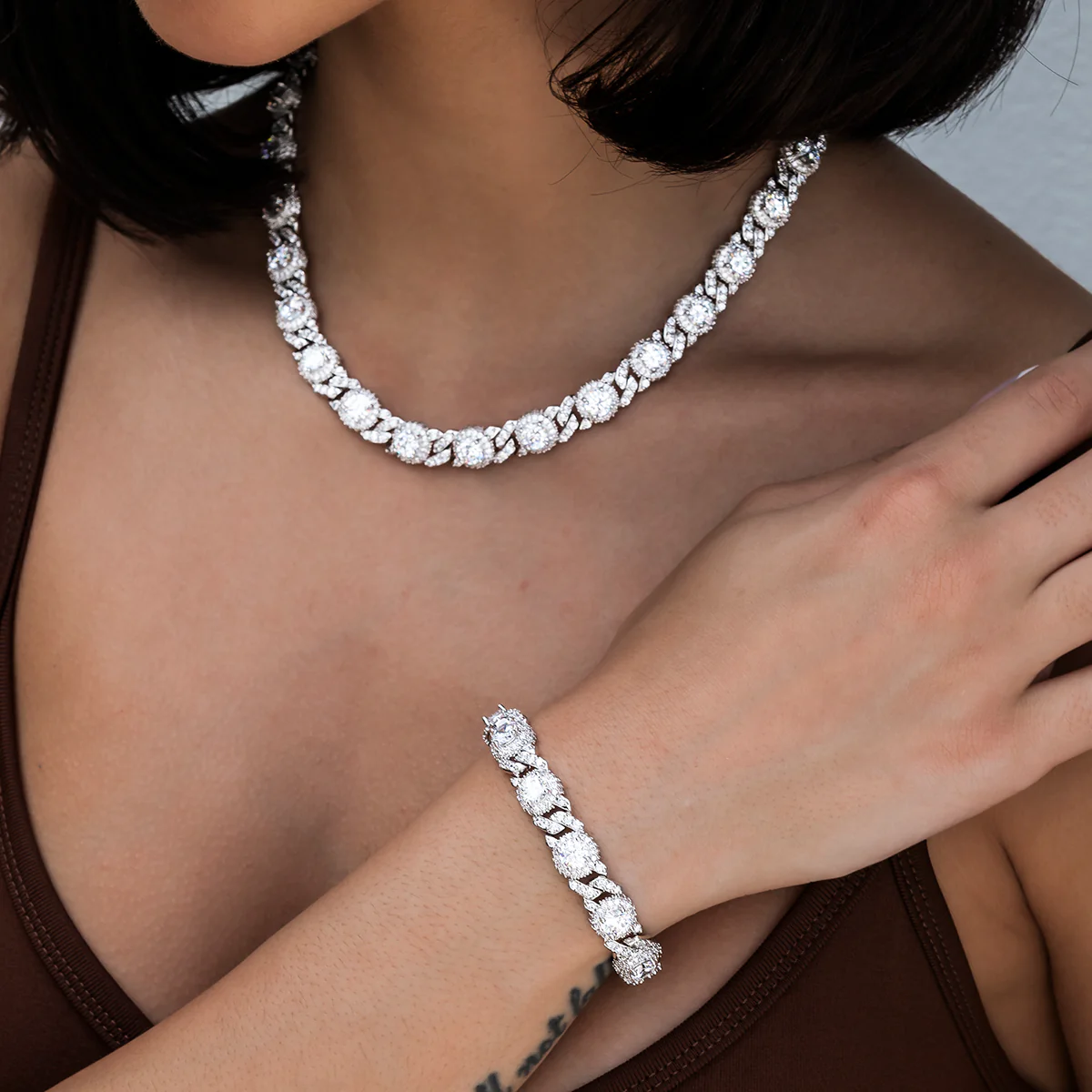 Iced Diamond Station Cuban Bracelet - The GLD Shop 9 Iced Diamond Station Cuban Bracelet - The GLD Shop