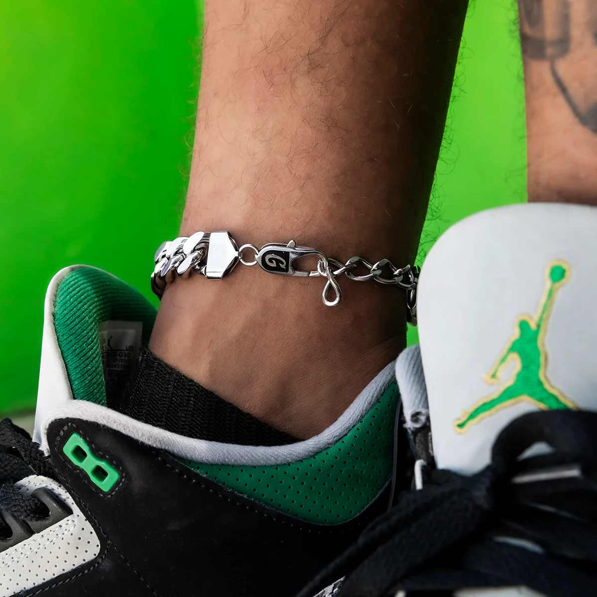 Miami Cuban Anklet in White Gold- 15mm - The GLD Shop 7 Miami Cuban Anklet in White Gold- 15mm - The GLD Shop